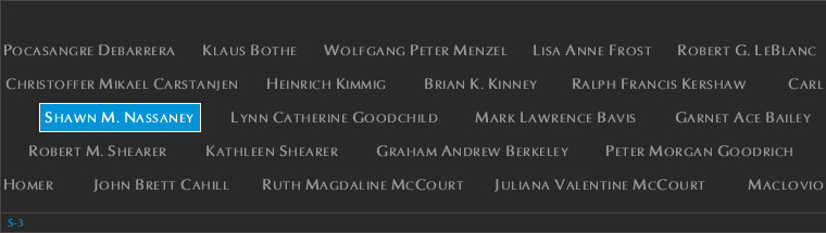 Panel S-3, South Pool, National September 11 Memorial