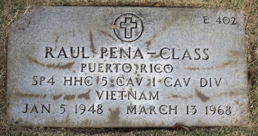 Headstone of Raul Pena-Class