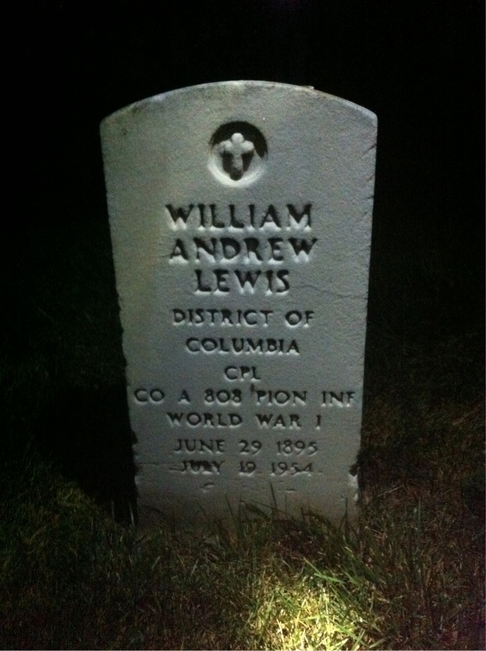 Headstone of William A Lewis