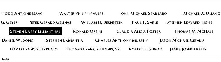 Panel N-56, North Pool, National September 11 Memorial