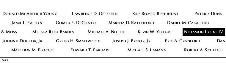 Panel S-72, South Pool, National September 11 Memorial