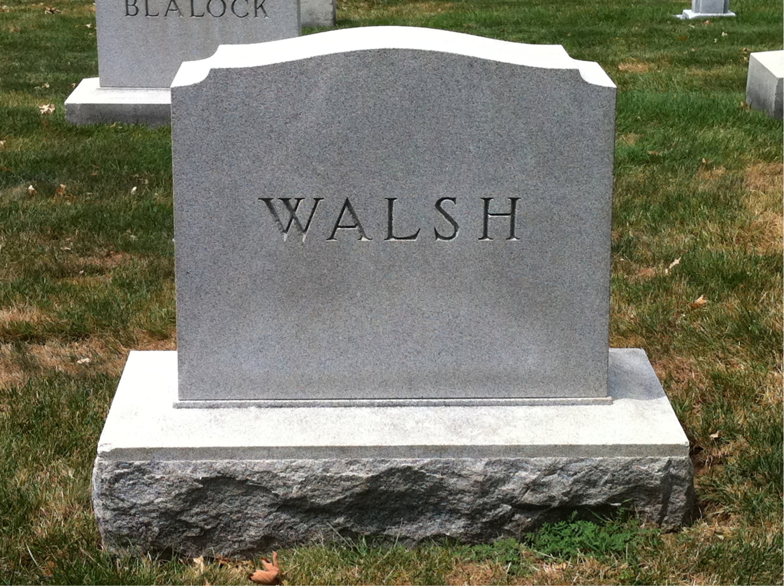 Headstone of Edward C Walsh