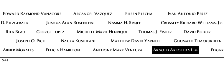 Panel S-41, South Pool, National September 11 Memorial