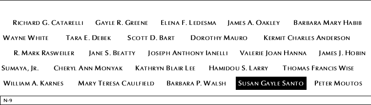 Panel N-9, North Pool, National September 11 Memorial