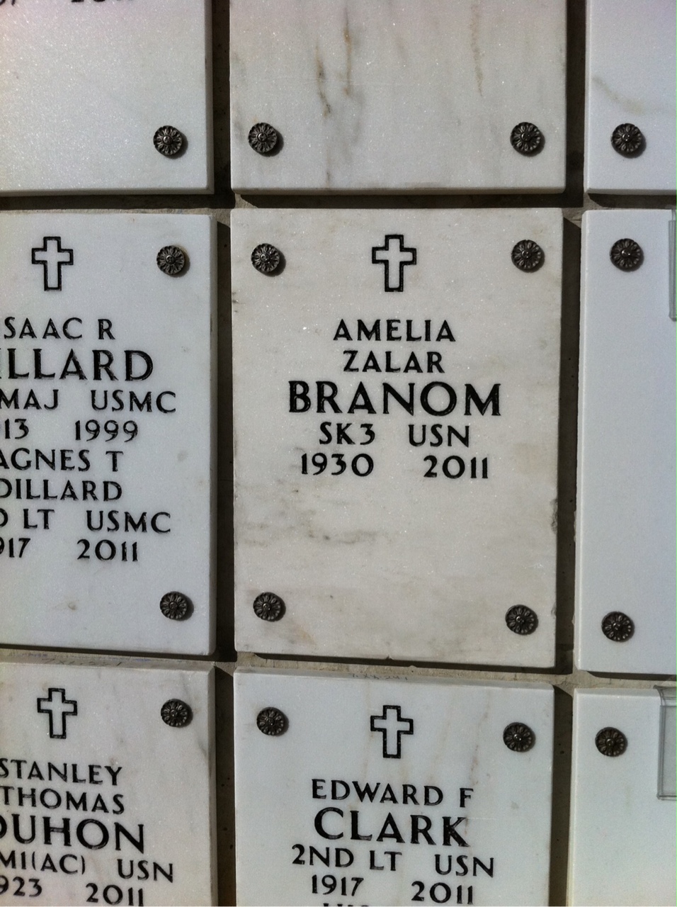 Headstone of Amelia Zalar Branom