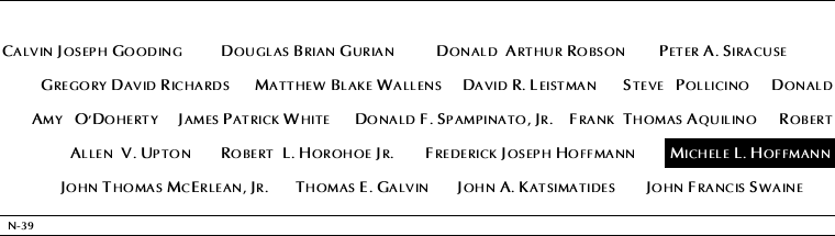 Panel N-39, North Pool, National September 11 Memorial