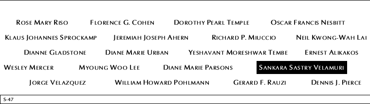 Panel S-47, South Pool, National September 11 Memorial