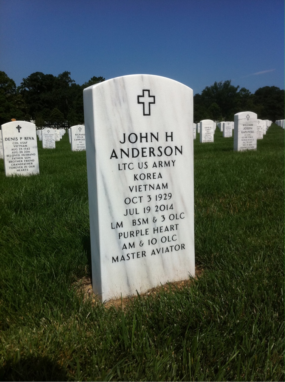 Headstone shared by 2 interments, including John Henderson Anderson
