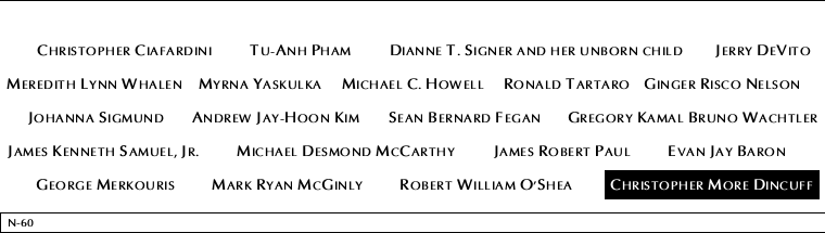 Panel N-60, North Pool, National September 11 Memorial