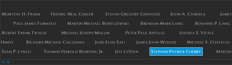 Panel N-26, North Pool, National September 11 Memorial
