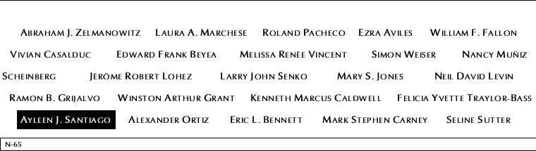 Panel N-65, North Pool, National September 11 Memorial