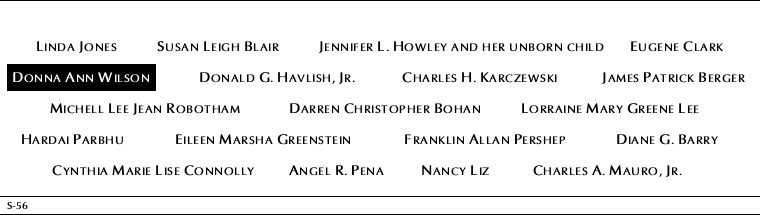 Panel S-56, South Pool, National September 11 Memorial