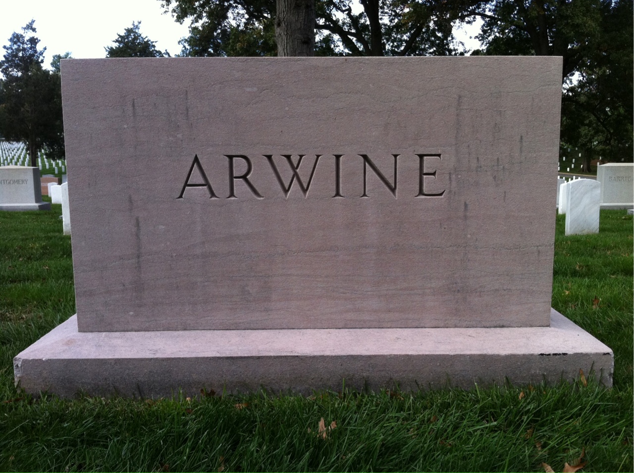 Headstone of Shryock Mandville Arwine