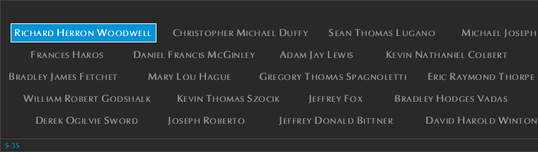 Panel S-35, South Pool, National September 11 Memorial