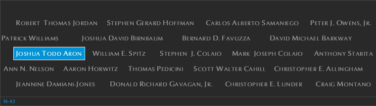 Panel N-42, North Pool, National September 11 Memorial