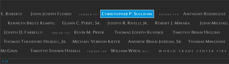 Panel S-22, South Pool, National September 11 Memorial