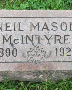 Headstone of Neil Mason McIntyre