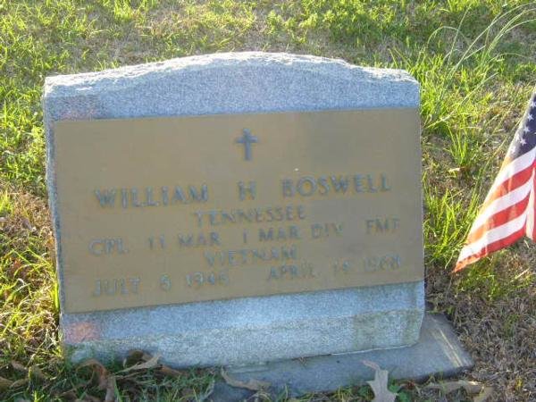 Headstone of William Henry Boswell