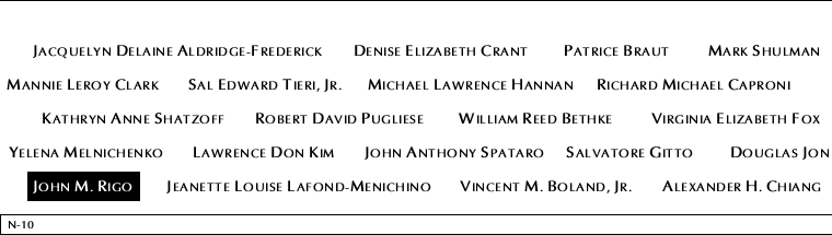Panel N-10, North Pool, National September 11 Memorial