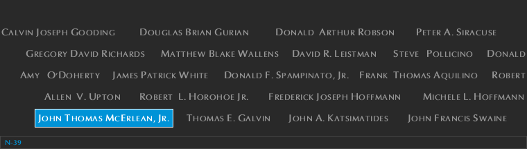 Panel N-39, North Pool, National September 11 Memorial