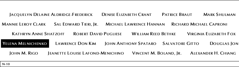 Panel N-10, North Pool, National September 11 Memorial