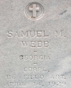 Headstone of Samuel Marion Webb Sr.