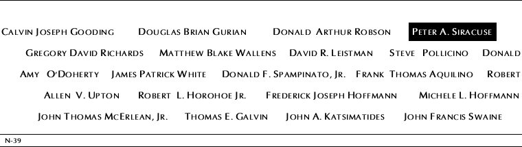 Panel N-39, North Pool, National September 11 Memorial