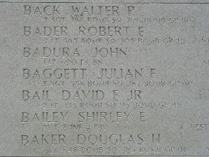 Headstone shared by 6 interments, including Walter P Back