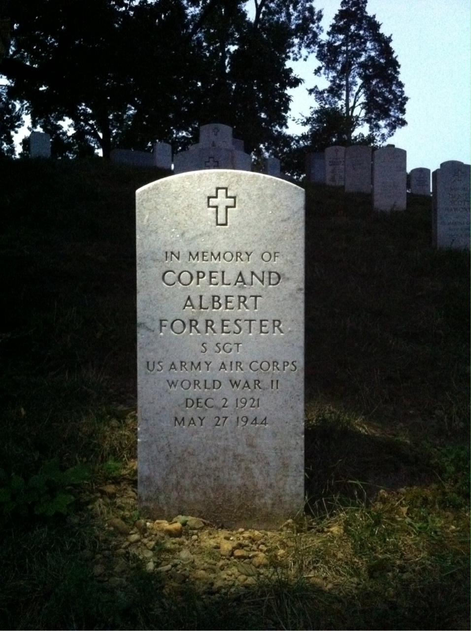 Headstone of Copeland A Forrester