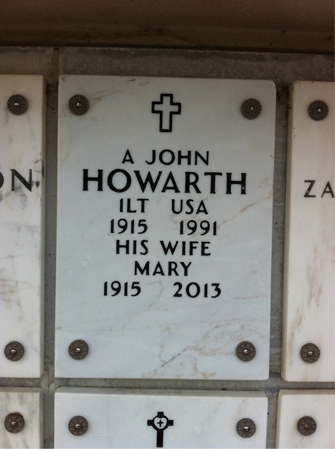 Headstone of A J Howarth