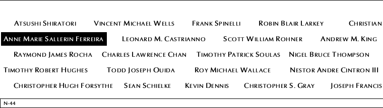 Panel N-44, North Pool, National September 11 Memorial