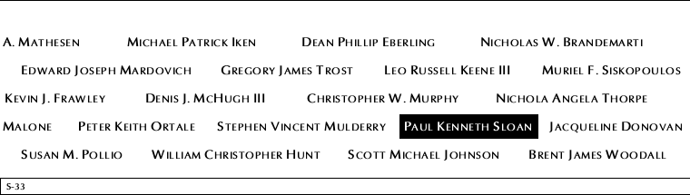Panel S-33, South Pool, National September 11 Memorial