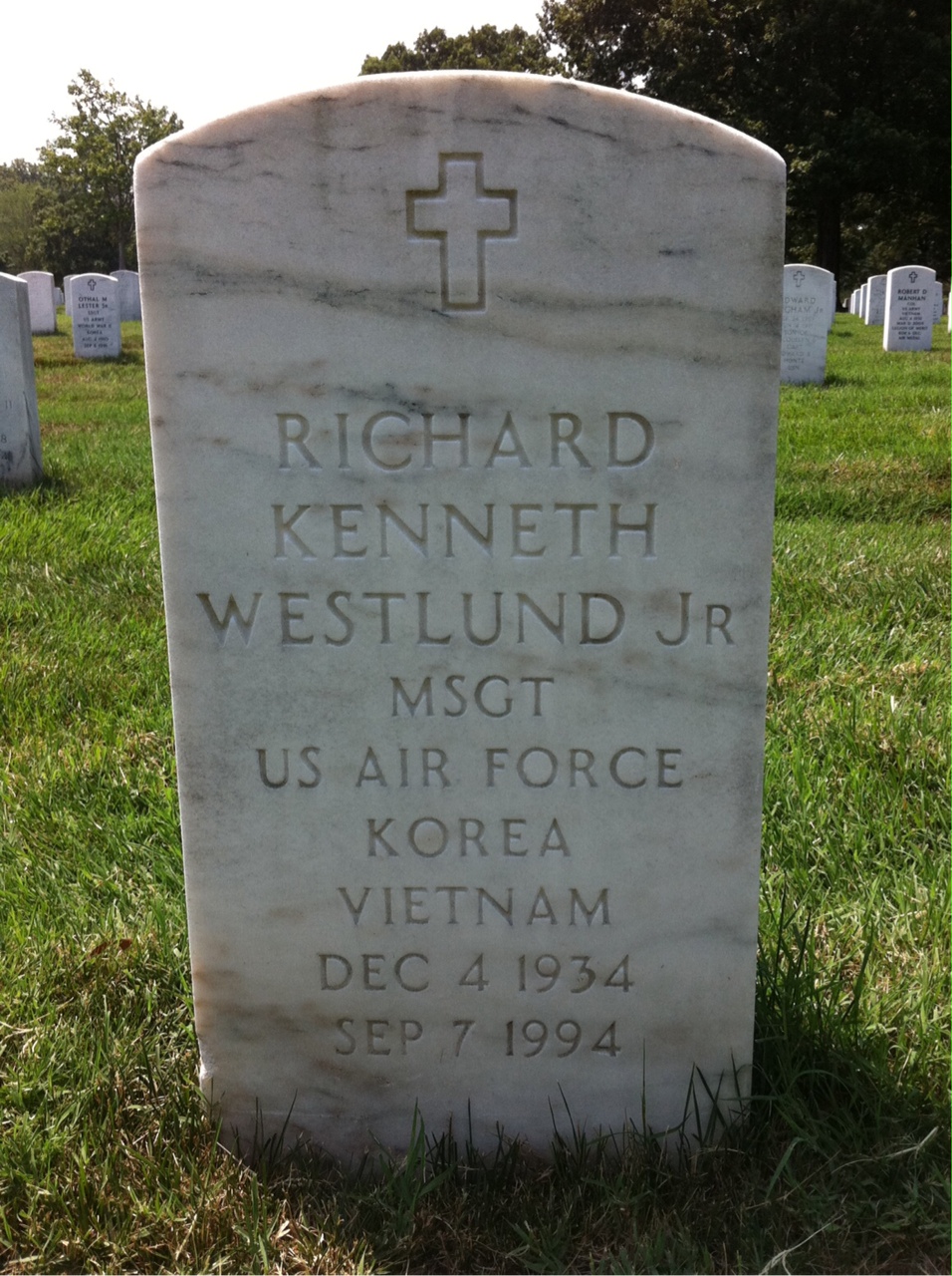 Headstone of Richard Kenneth Westlund Jr.