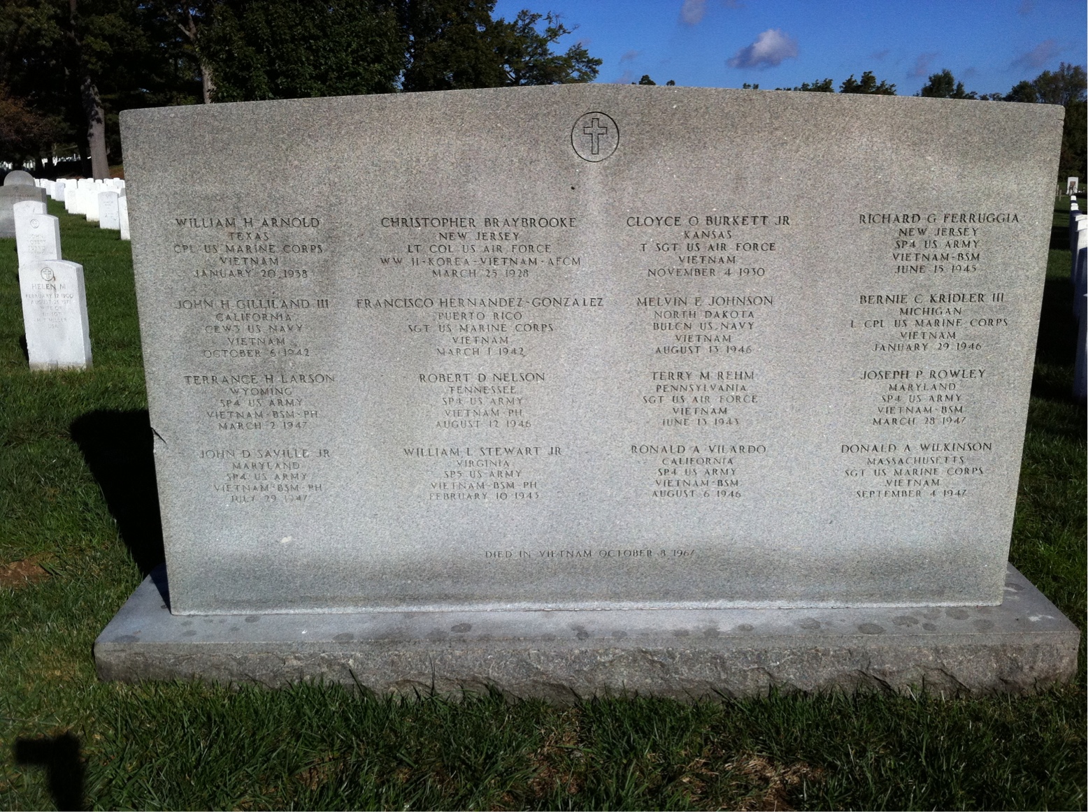 Headstone shared by 4 interments, including William Louis Stewart Jr.