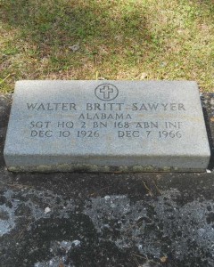 Headstone of Walter Britt Sawyer