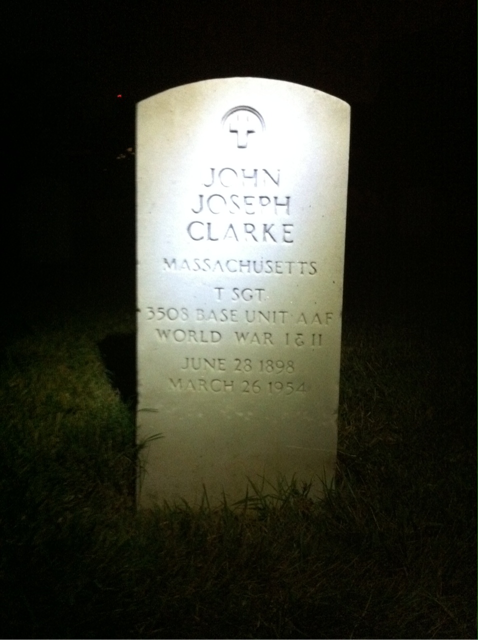 Headstone of John J Clarke