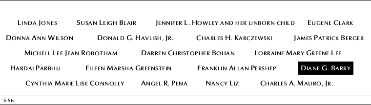 Panel S-56, South Pool, National September 11 Memorial