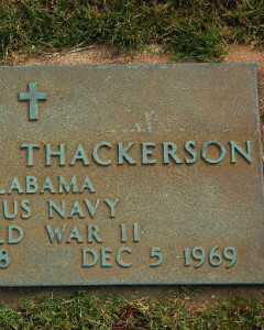 Headstone of Walter A. Thackerson Sr.