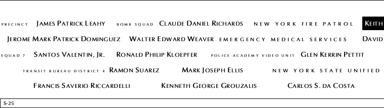Panel S-25, South Pool, National September 11 Memorial
