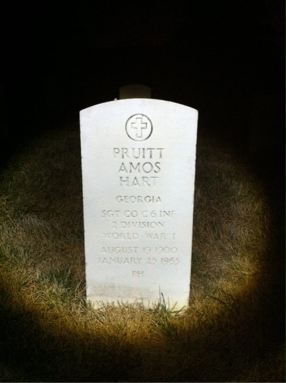 Headstone of Pruitt A Hart