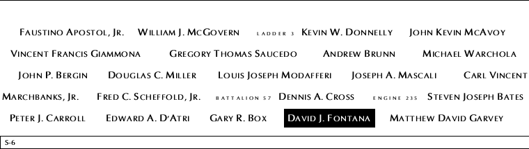 Panel S-6, South Pool, National September 11 Memorial