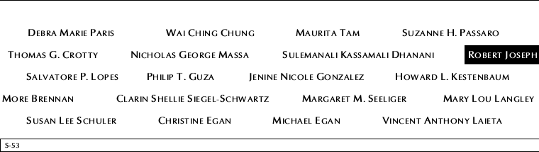 Panel S-53, South Pool, National September 11 Memorial