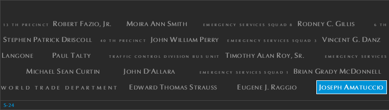 Panel S-24, South Pool, National September 11 Memorial