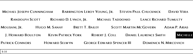 Panel S-31, South Pool, National September 11 Memorial