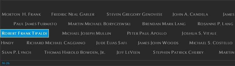 Panel N-26, North Pool, National September 11 Memorial