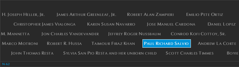 Panel N-62, North Pool, National September 11 Memorial
