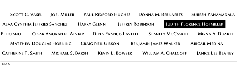 Panel N-16, North Pool, National September 11 Memorial