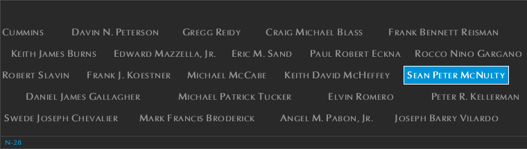 Panel N-28, North Pool, National September 11 Memorial