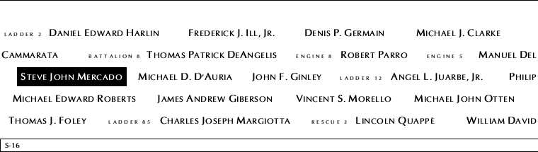 Panel S-16, South Pool, National September 11 Memorial