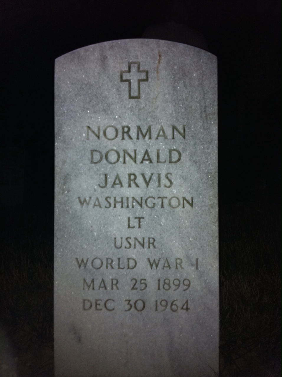 Headstone shared by 2 interments, including Norman D Jarvis